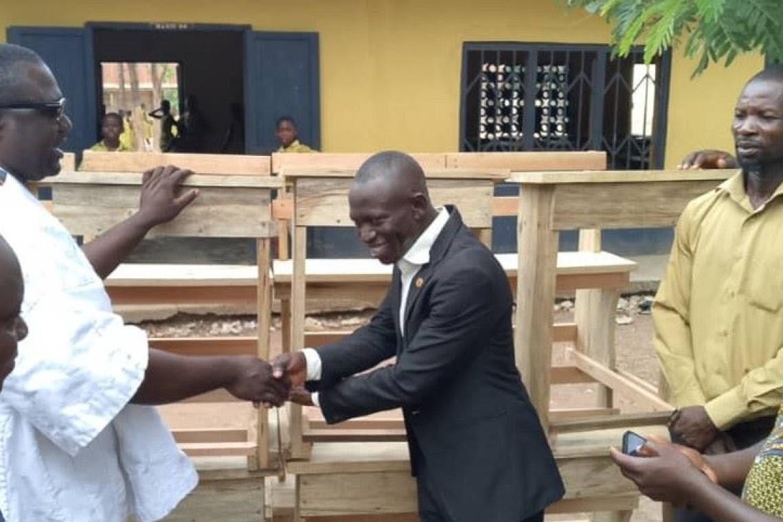 Berekum East NDC Parliamentary Candidate Donates Dual Desks and Computers to Education Directorate